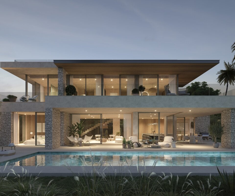 Newly built villa on the second line beach in Real de Zaragoza